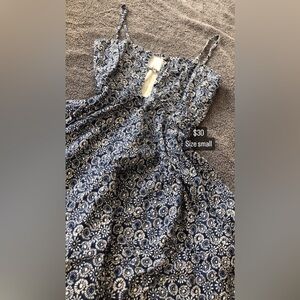 BLUE AND WHITE SUMMER FLORAL FLOWER DRESS